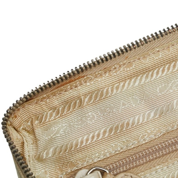 Prada Chain Shoulder Bag B4590 Beige Lino Leather Nylon Women's PRADA - Picture 5 of 10